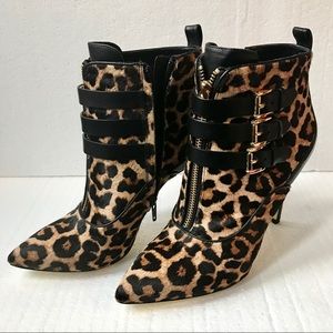 Michael Kors Leopard Print Fur Heeled Booties
